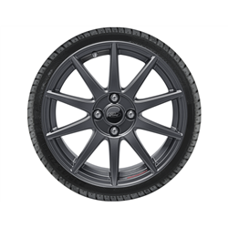 Roue complète hiver jante alliage 17" Roue complète hiver avec logo Ford Performance, 10 branches, Magnetite mat