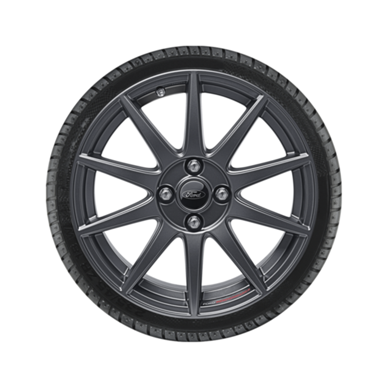 Roue complète hiver jante alliage 17" Roue complète hiver avec logo Ford Performance, 10 branches, Magnetite mat