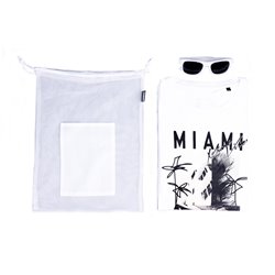 T-shirt Ford Mustang Miami Sunset, blanc