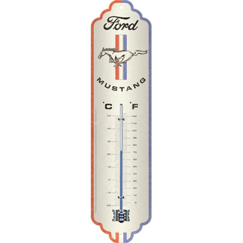 Thermomètre Mustang – Logo Cheval & Rayures