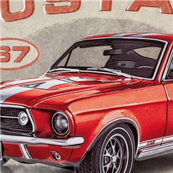 Plaque métal Ford Mustang – GT 1967 vintage rouge