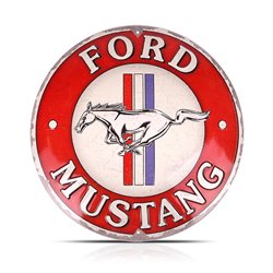 Ford plaque de tôle Mustang 3 Bandes Rouge