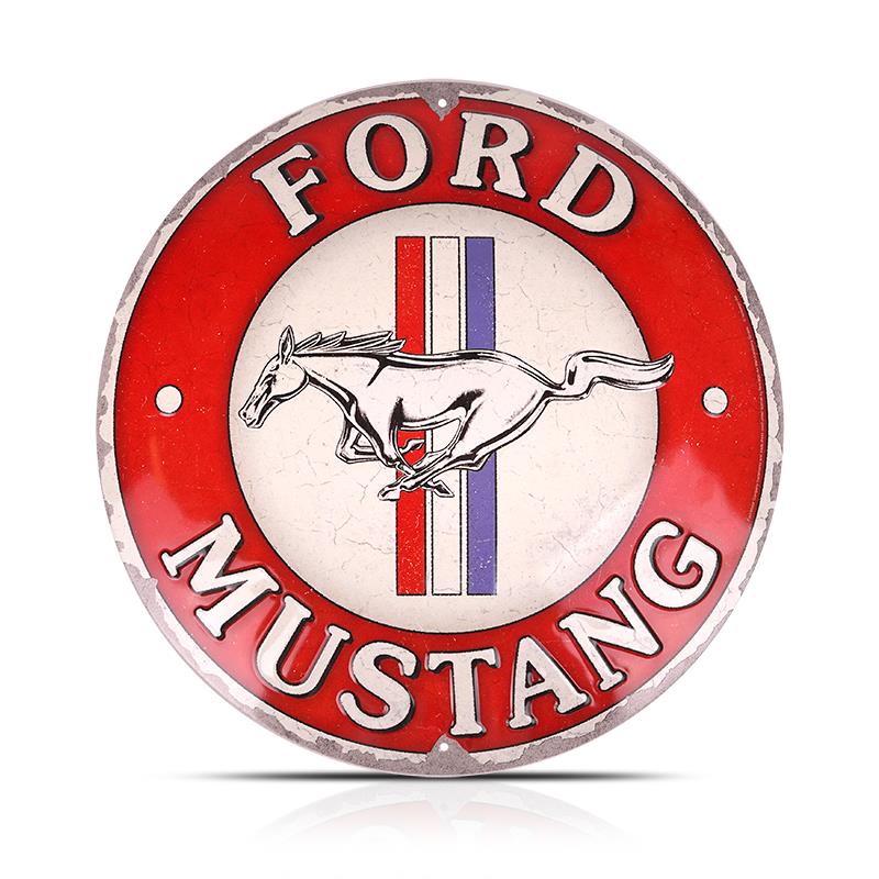 Ford plaque de tôle Mustang 3 Bandes Rouge