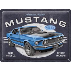 Plaque métal Ford Mustang 1969 Mach 1 Classique